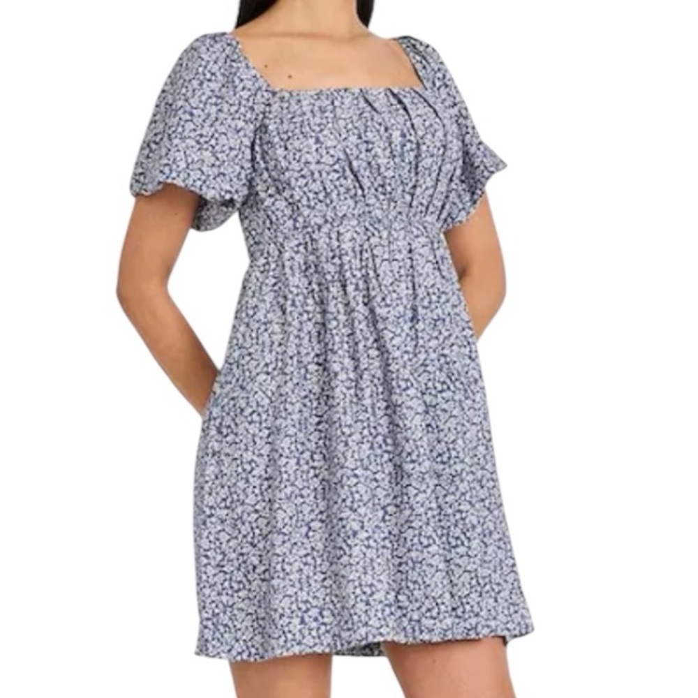 NEW The Good Journey Floral Print Puff Sleeve Smocking Back Mini Dress Size 18